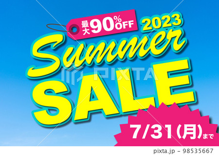 サマーセール(2023/7/31まで 最大90%OFF)のイラスト サマーセール(2023/7/31まで 最大90%OFF)のイラスト 98535667