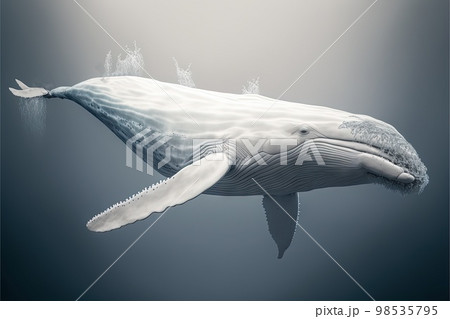 Humpback white Whale illustration generative ai 98535795