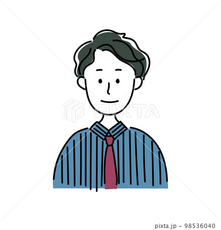ネクタイをした黒髪でくせ毛の男性のアイコン 98536040