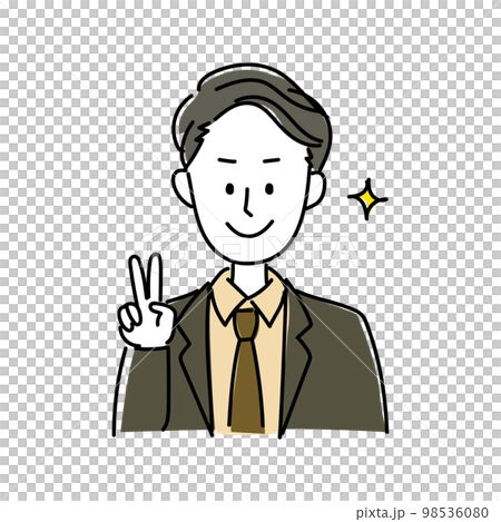 一個穿著西裝並整理頭髮的男人的圖標 98536080