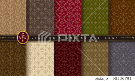 ビンテージシームレスパターンセット 98536791