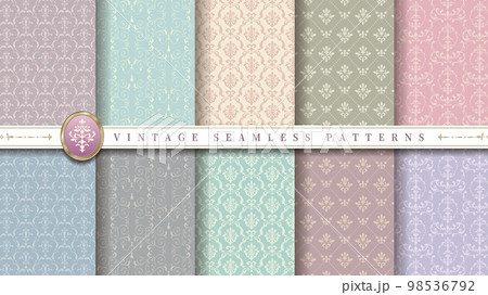 ビンテージシームレスパターンセット 98536792