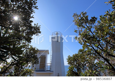 臼碆埼灯台の景観　冬　（高知県　土佐清水市） 98536807