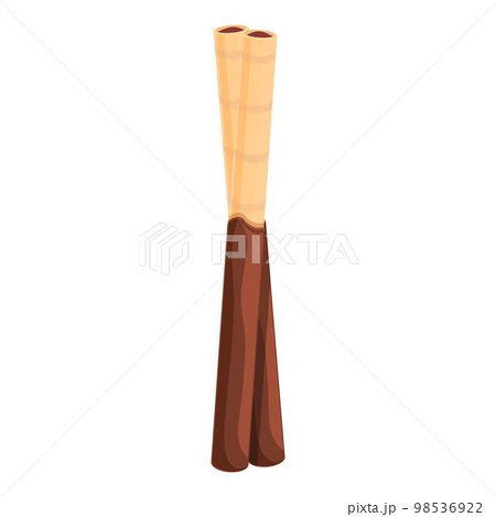 Choco wafer rolls icon cartoon vector. Stick biscuit. Bakery cookie 98536922