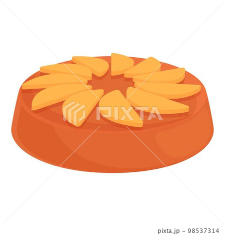 Upside-down cake snack icon cartoon vector. Tasty cooking. Tart apple Upside-down cake snack icon cartoon vector. Tasty cooking. Tart apple 98537314