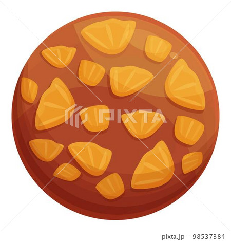 Tatin upside-down cake icon cartoon vector. Restaurant cooking. View tasty 98537384
