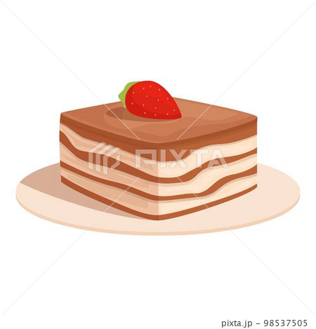 Strawberry tiramisu icon cartoon vector. Cake dessert. Food cream Strawberry tiramisu icon cartoon vector. Cake dessert. Food cream 98537505