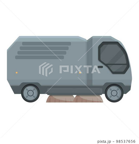 Brush sweeper icon cartoon vector. Street truck. Clean broom 98537656
