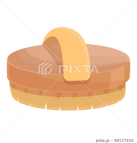 Wood spa brush icon cartoon vector. Body massage. Woman shower Wood spa brush icon cartoon vector. Body massage. Woman shower 98537850