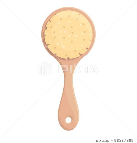 Scrub brush icon cartoon vector. Wood massage. Spa tool Scrub brush icon cartoon vector. Wood massage. Spa tool 98537889