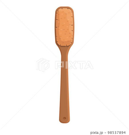 Wooden brush icon cartoon vector. Dry body. Spa bath 98537894