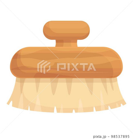 Wood brush icon cartoon vector. Body beauty. Dry tool Wood brush icon cartoon vector. Body beauty. Dry tool 98537895