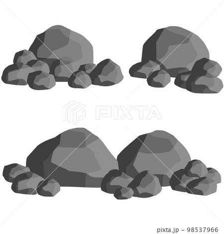 Natural wall stones and smooth and rounded grey rocks. 98537966
