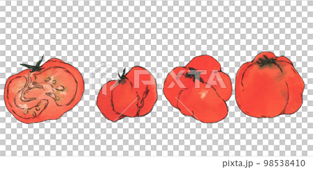 ふぞろい野菜のイラスト素材　トマト 98538410