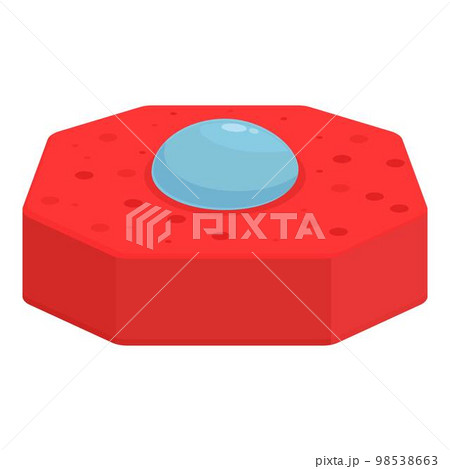 Red home sponge icon cartoon vector. Bottle liquid. Domestic spray Red home sponge icon cartoon vector. Bottle liquid. Domestic spray 98538663