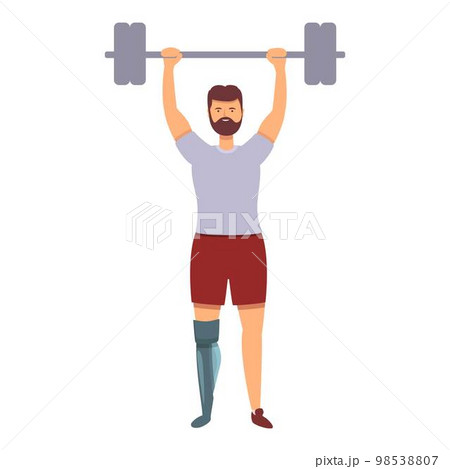 Gym barbell icon cartoon vector. Physical sport. Training exercise 98538807