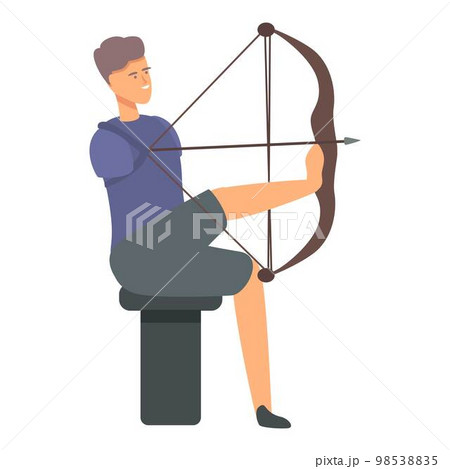 Archery man icon cartoon vector. Disabled sport. Physical disability Archery man icon cartoon vector. Disabled sport. Physical disability 98538835