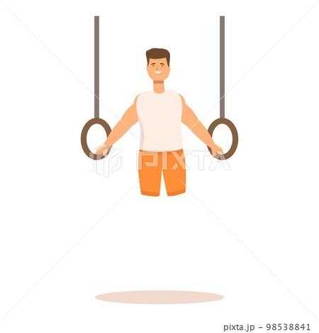 Disabled sport rings icon cartoon vector. Physical disability. Player exercise 98538841