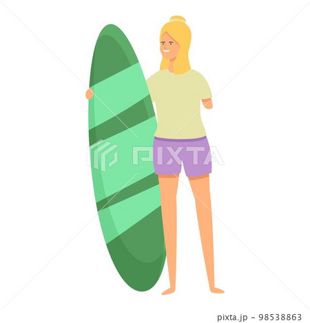 Disabled surfing sport icon cartoon vector. Life training. Person character Disabled surfing sport icon cartoon vector. Life training. Person character 98538863