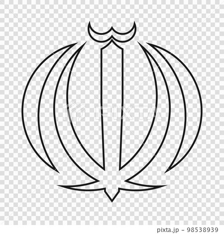 Thin line emblem of Iran Thin line emblem of Iran 98538939
