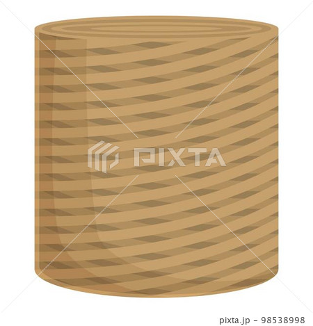 Big rope basket icon cartoon vector. Nautical decoration. Tied braid 98538998