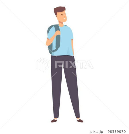 Happy boy icon cartoon vector. Teen friend. Student group Happy boy icon cartoon vector. Teen friend. Student group 98539070