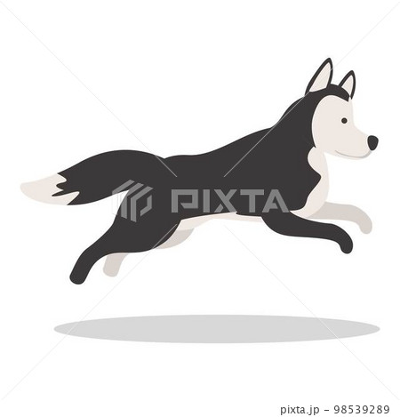 Runing husky icon cartoon vector. Siberian dog. Happy animal 98539289