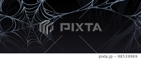 Spooky Halloween poster with spider web Spooky Halloween poster with spider web 98539969