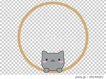 Cat and round frame 98540002