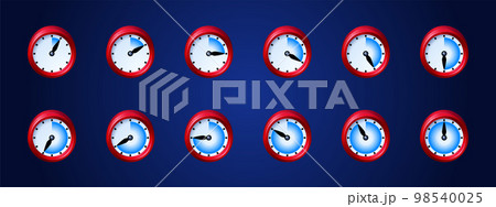 Clock game icons, time animation sprite sheet 98540025