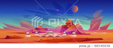 Space exploration station on red planet 98540036