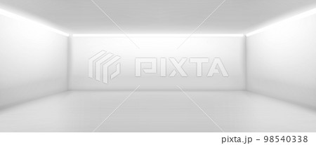 Empty room with white walls inside 98540338