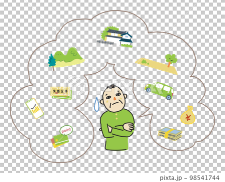 一個思考繼承和資產的人插圖素材 98541744