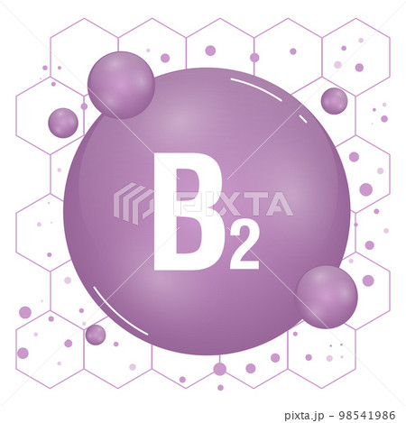Vitamin B2 shining pill capcule icon. Vitamin complex with chemical formula, group B, riboflavin. Shining substance drop. Meds for heath ads. Vector illustration Vitamin B2 shining pill capcule icon. Vitamin complex with chemical formula, group B, riboflavin. Shining substance drop. Meds for heath ads. Vector illustration 98541986