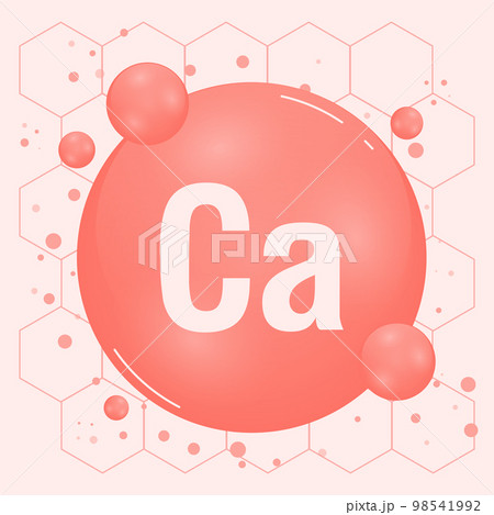 Calcium, Ca minerals for health. Mineral vitamin complex. Medical and dietary supplement health care concept. Vector illustration 98541992