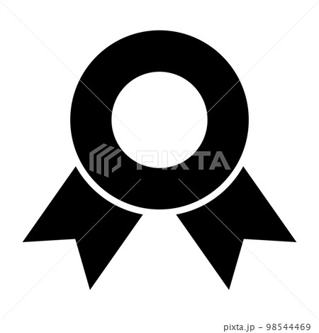 バッジのシルエットアイコン。表彰や入賞。特典。ベクター。 バッジのシルエットアイコン。表彰や入賞。特典。ベクター。 98544469