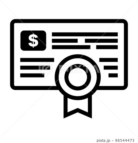 国債のアイコン。投資や借金。ベクター。 国債のアイコン。投資や借金。ベクター。 98544473