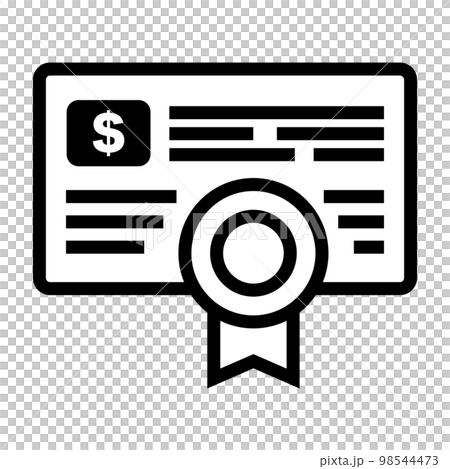 国債のアイコン。投資や借金。ベクター。 国債のアイコン。投資や借金。ベクター。 98544473