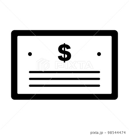 国債のアイコン。債券。ドル国債。ベクター。 国債のアイコン。債券。ドル国債。ベクター。 98544474