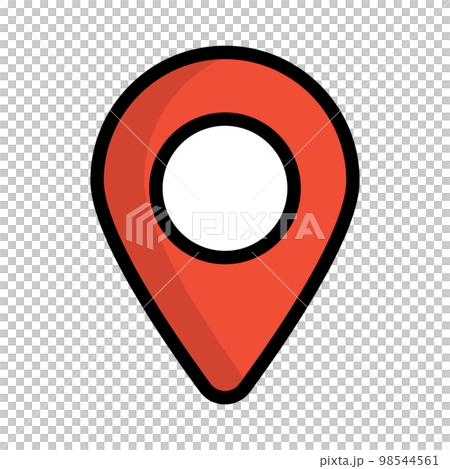 フラットデザインのマップピンアイコン。地図の位置情報やGPSサイン。ベクター。 98544561