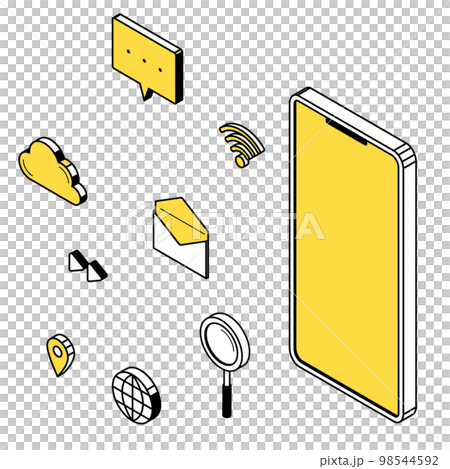 Isometric smartphone digital icon 98544592