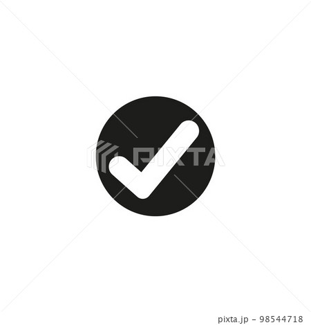 check mark icon on white background design...のイラスト素材 [98544718] - PIXTA