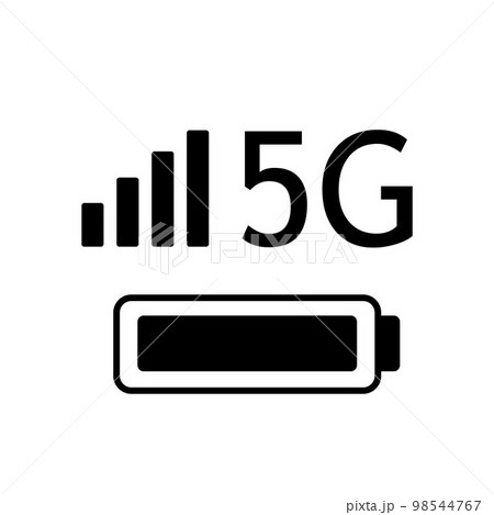 5G bar icon isolated on white background. Status bar symbol modern, simple, vector, icon for website design, mobile app, ui. Vector Illustration 98544767