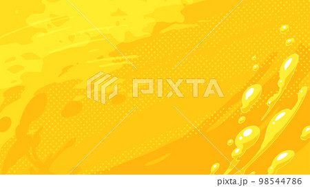 アニメ風_水のエフェクトの背景_黄色_16:9 98544786