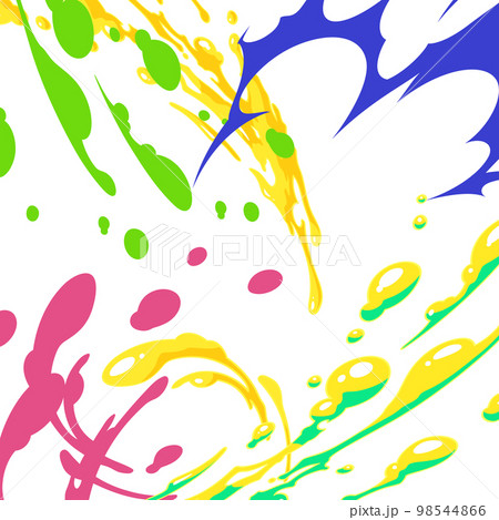 カラフルに飛び散る水のエフェクトの背景_1:1 98544866