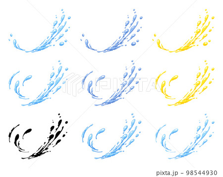 水のエフェクトのイラスト素材セット 98544930