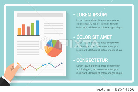 Hand Holding Paper with Graphs 98544956