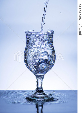 The image of pouring drinking water, into a glass, Danger or imminent danger concept 98545335