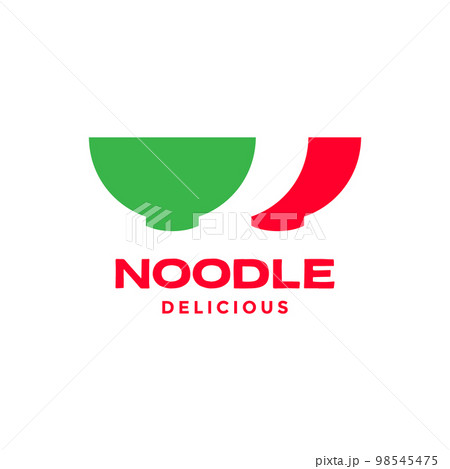 delicious noodle bowls italian food soup tasty recipe logo design vector icon illustration template 98545475