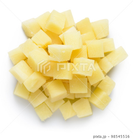 top view of pile vegetables roots of ginger diced top view of pile vegetables roots of ginger diced 98545516